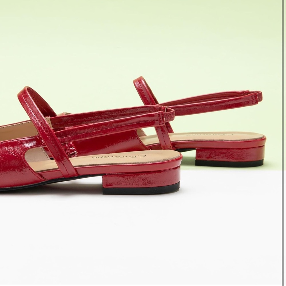 Ankle Strap Flats Sandals Comfort Leather Dress Shoes Women's Slingback Flats - Picture 3 of 6